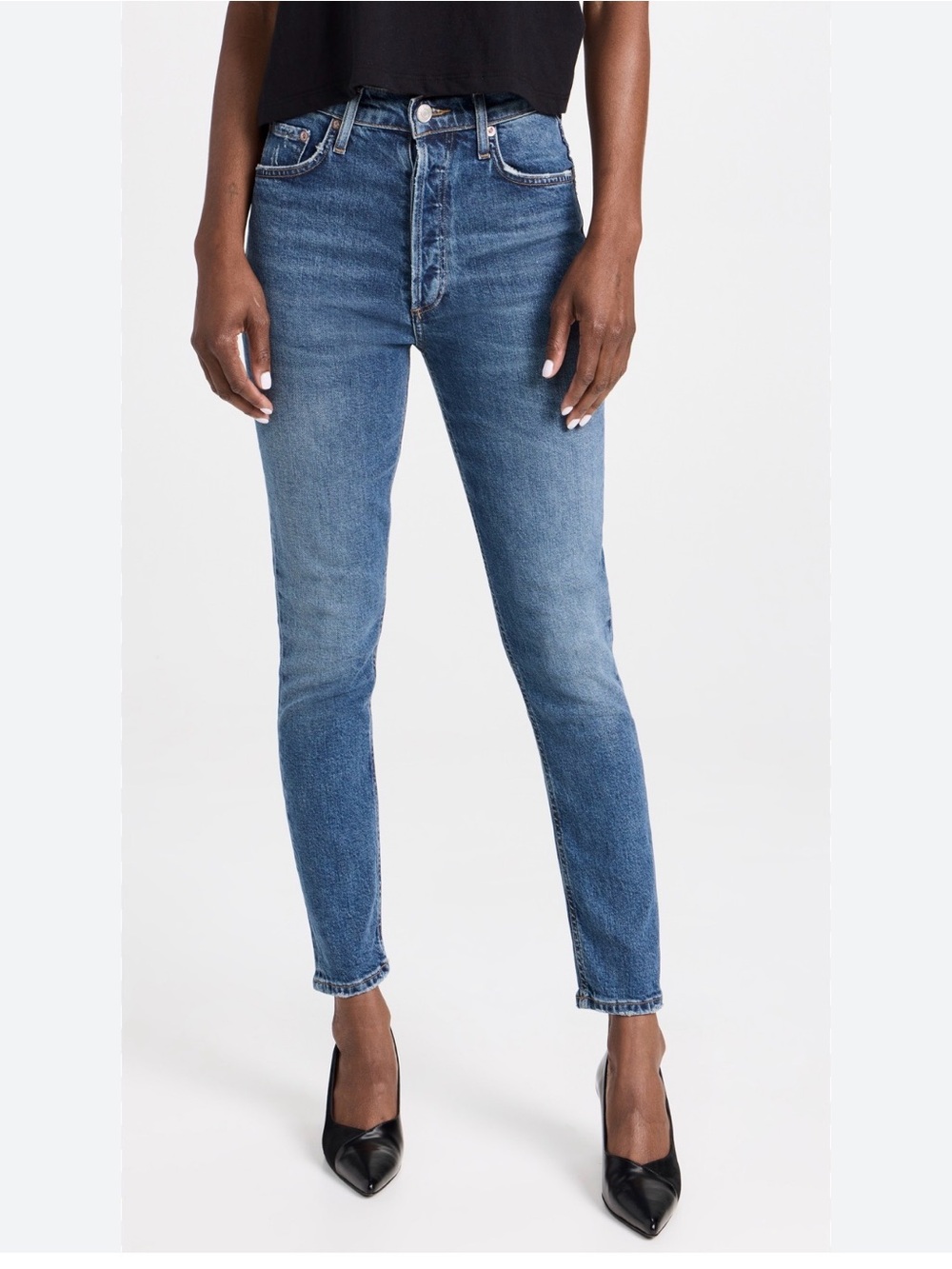 Agolde Nico High Rise Slim Fit Jeans Size 28 Medium Wash Blue